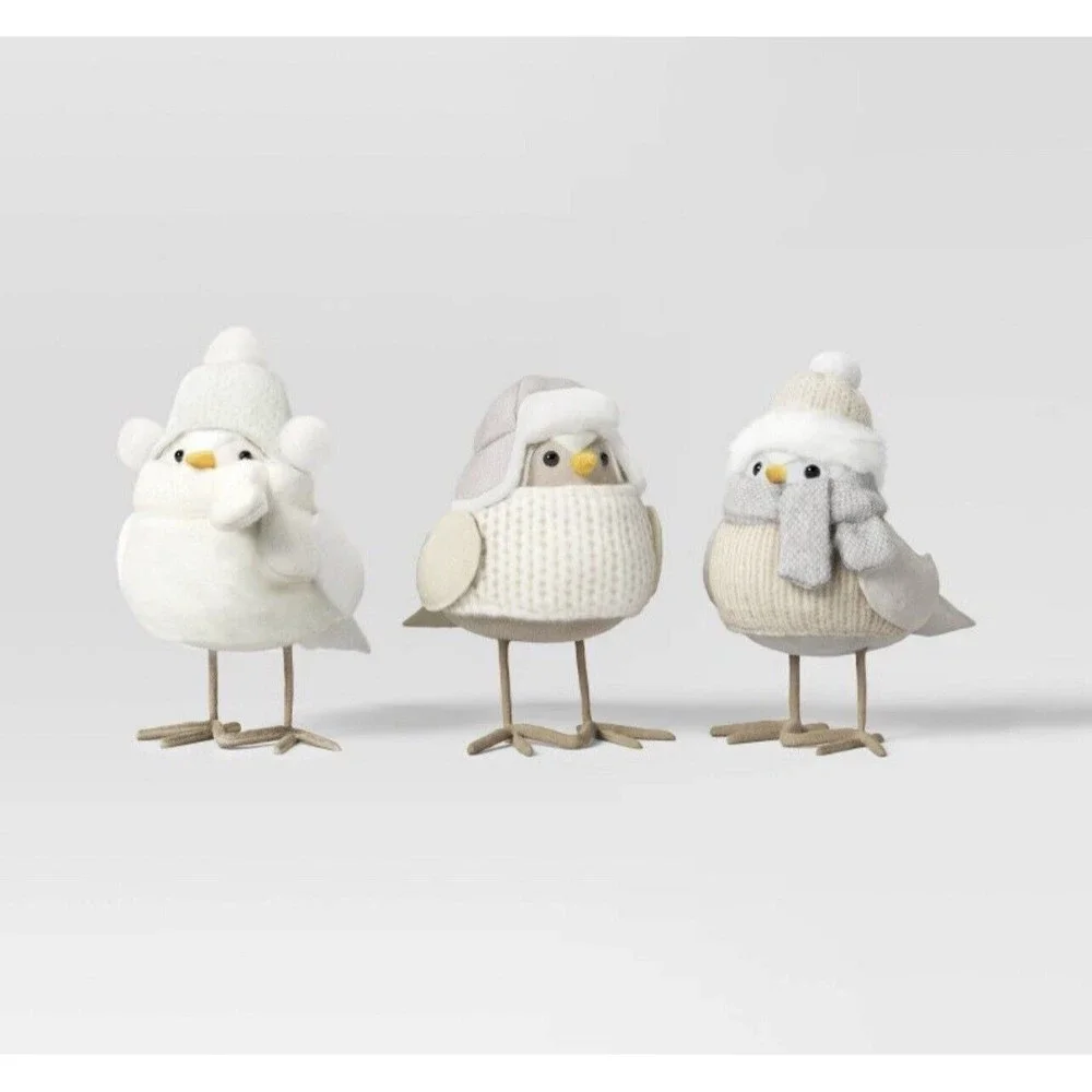 Target Wondershop Featherly Friends Set Of 3 Collectible Winter Mini Birds